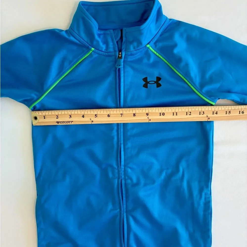 Under Armour Jacket Girl’s 7 Blue Full Zip Athletic Activewear Athleisure Sporty